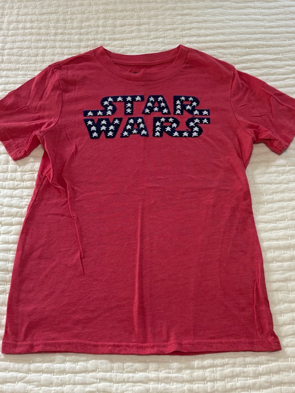 Kids Star Wars Tee with Navy Sequin Star Logo